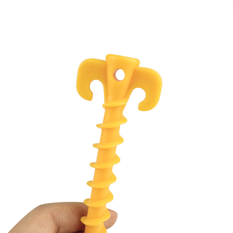 Cross-border wholesale outdoor mountaineering tent ground nail spiral claw horn plastic nail camping tent ground