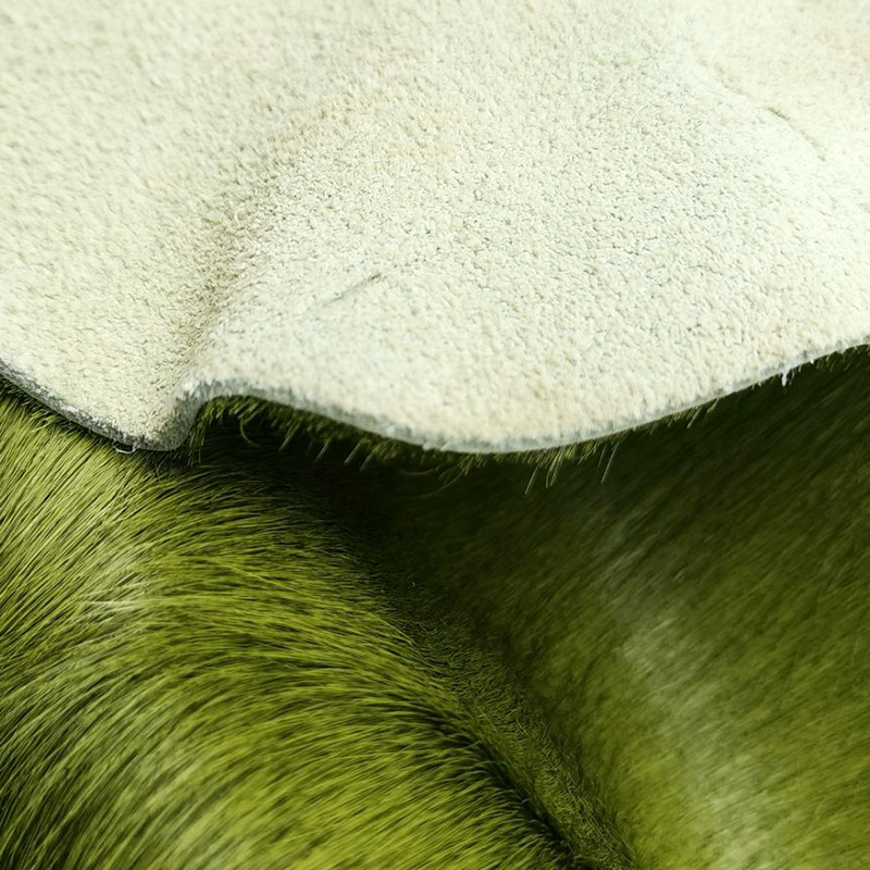 Factory supply plain decoration materials horse hair solid color high-end sand table turf green yellow cattle leather