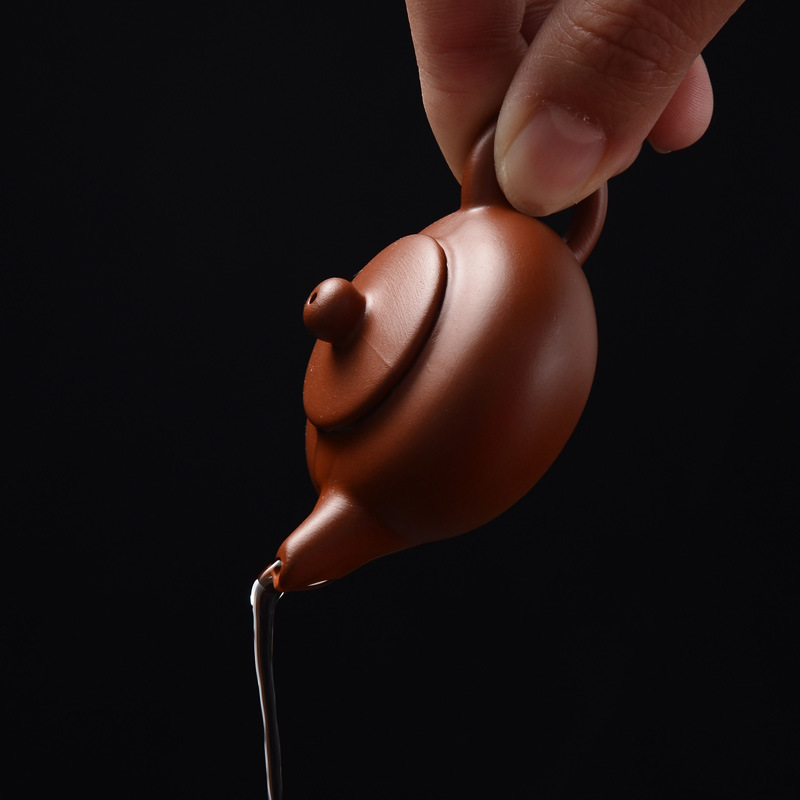 Mini Purple Clay Pot Creative Small Pocket Fingertip Pot Small Tea Play Tea Pet Ornaments Kung Fu Tea Set Can Raise Refined