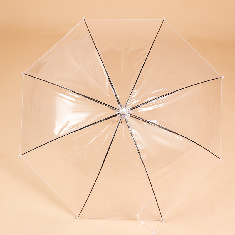 Transparent Umbrella Large Wholesale Disposable Plastic Umbrella Automatic Wholesale Transparent Umbrella Long Handle High Value Sunny Umbrella