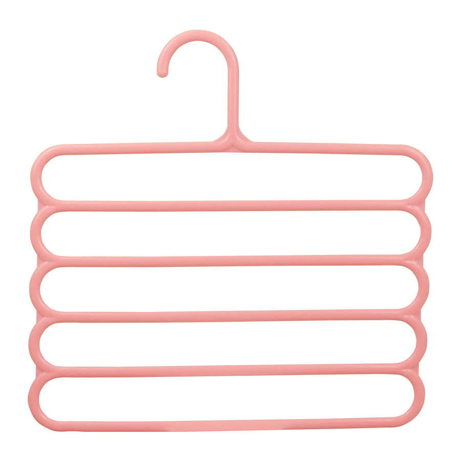 Magic non-slip S-type pants rack multi-layer wardrobe scarf bed sheet tie storage rack five-layer windproof drying rack