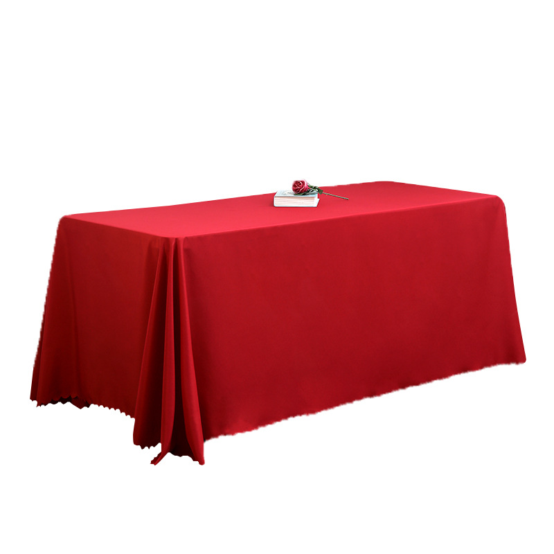 Hotel High-End Wedding Event Tablecloth Stall Cloth Conference Red Tablecloth Wholesale Rectangular Advertising Tablecloth