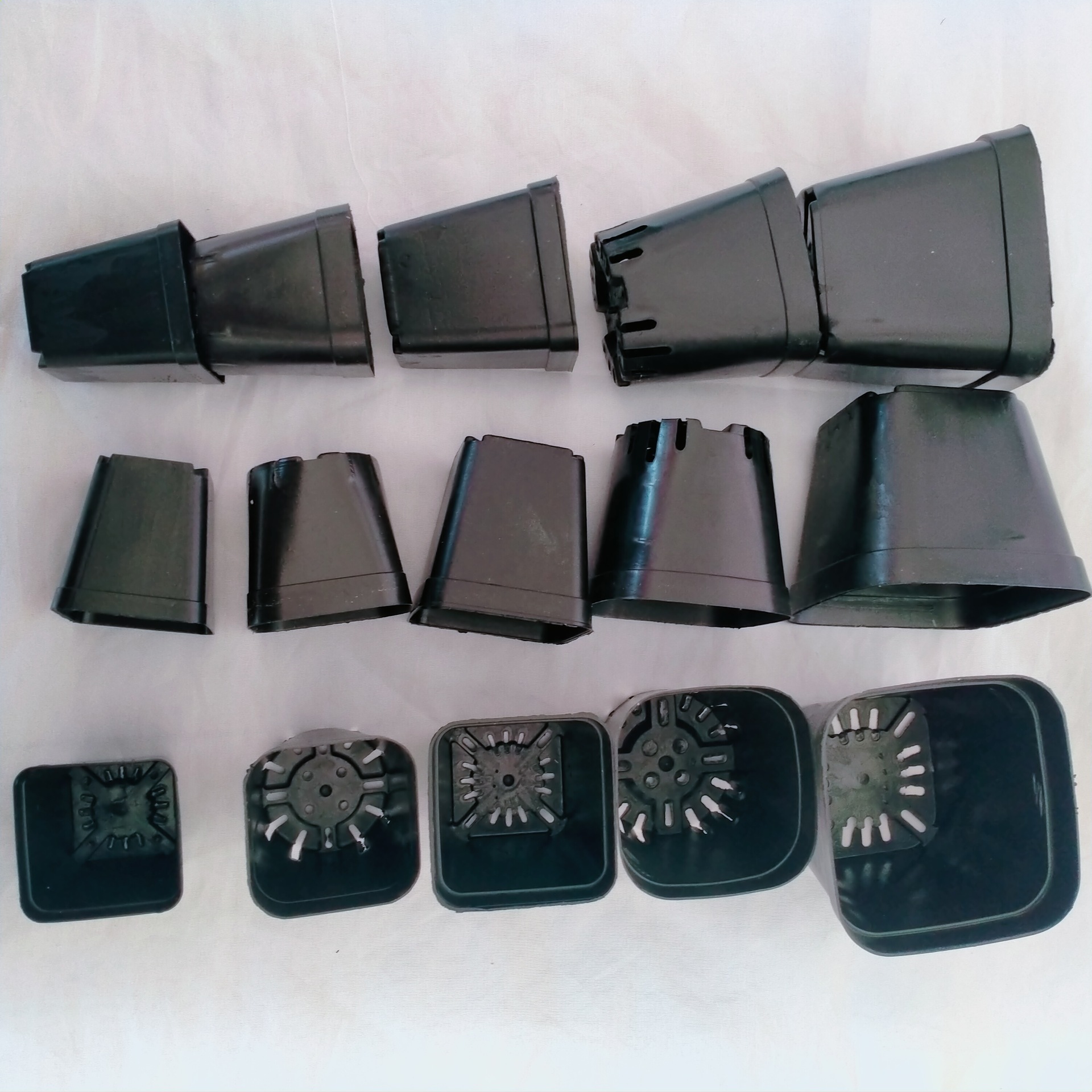 Пластиковый маленький черный квадратный горшок для рассады, мясистый цветочный горшок