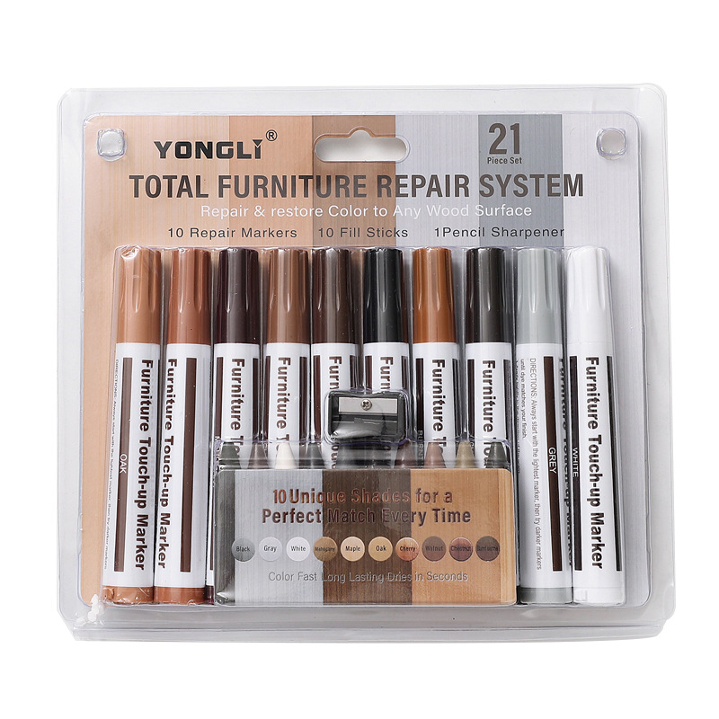 Wood grain color-making pen furniture paint-making pen floor repair scratch paint-off color-making pen furniture pen