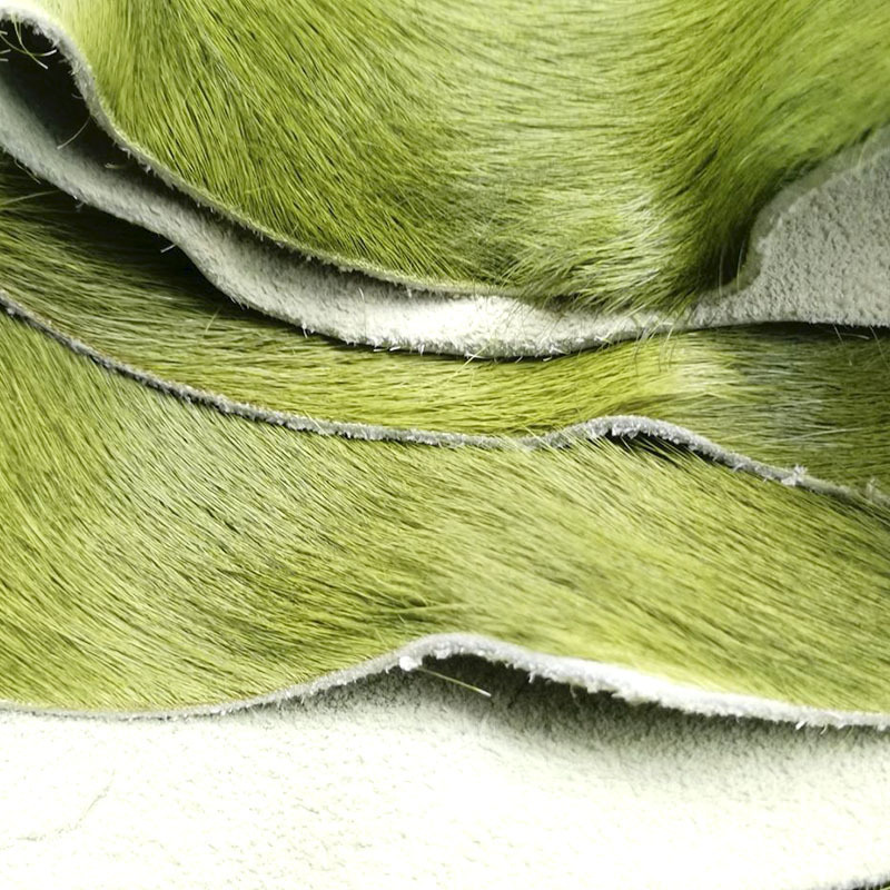 Factory supply plain decoration materials horse hair solid color high-end sand table turf green yellow cattle leather