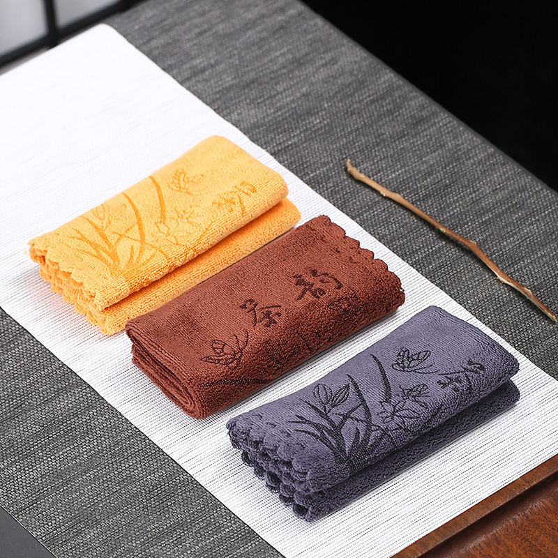 Чайное полотенце мягкое впитывающее утолщенное микрофибровое полотенце для чайного подноса печатное чайное полотенце для уборки на кухне LOGO