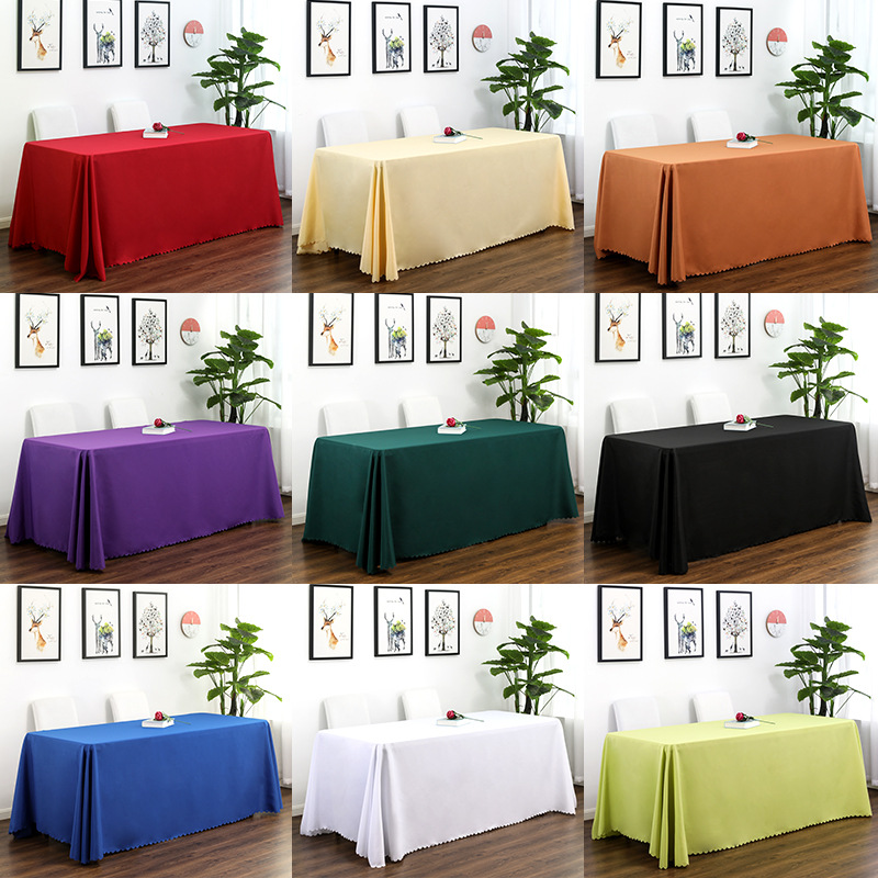 Hotel High-End Wedding Event Tablecloth Stall Cloth Conference Red Tablecloth Wholesale Rectangular Advertising Tablecloth