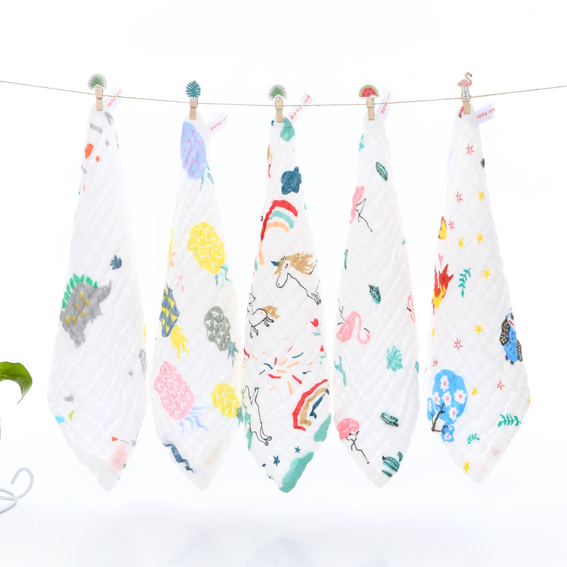 30*30 Six-Layer Gauze Square Towel Newborn Baby Towel Towel Cotton Gauze Kidsren's Towel Gauze Saliva Towel