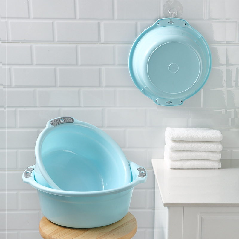 Household Washbasin Thickeneded Adult Plastic Laundry Basin Double-Eared Baby Footbath Kitchen Sink Plastic Washbasin
