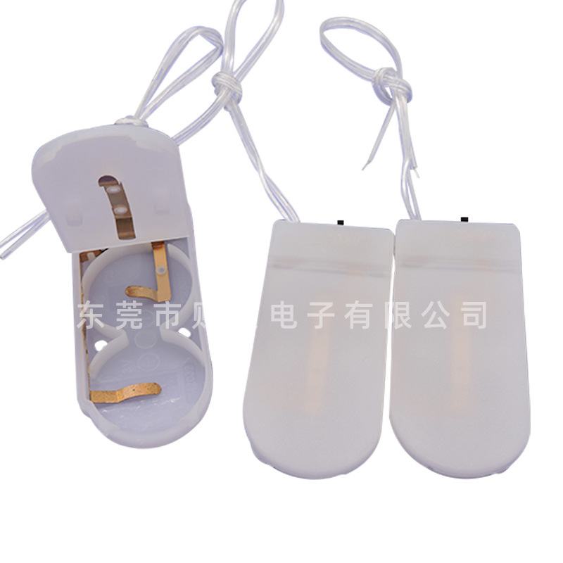 Two Cr2032 Battery Box with Lead and Switch, Environmentally Friendly 6V 2032 Semi-White Button Battery Box