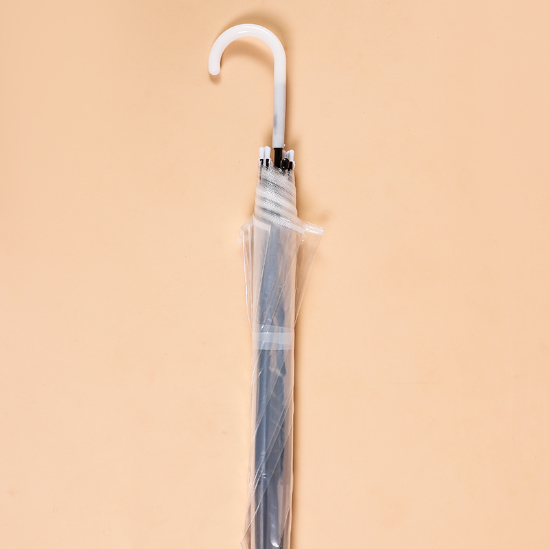 Transparent Umbrella Large Wholesale Disposable Plastic Umbrella Automatic Wholesale Transparent Umbrella Long Handle High Value Sunny Umbrella