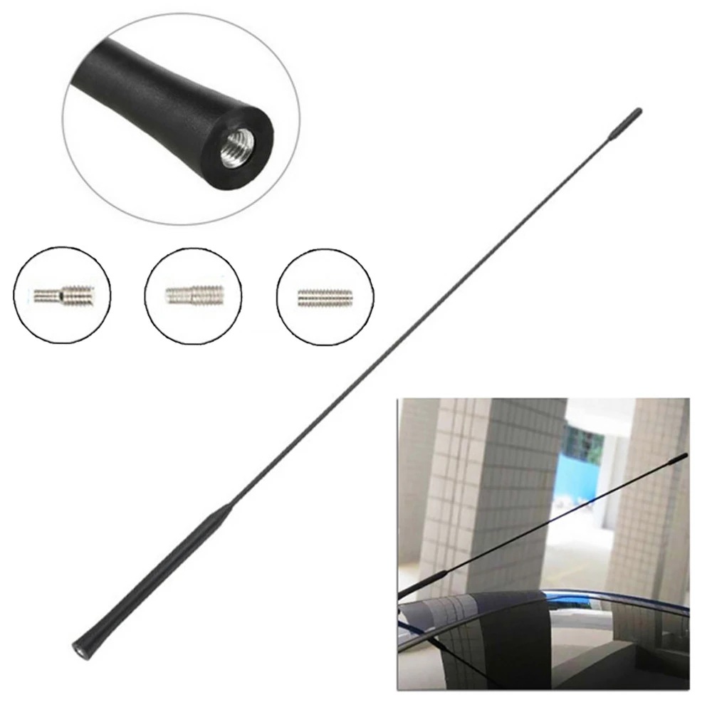 Car Universal Roof Radio Antenna 9- 11-16inch Am/Fm Modified Antenna Rod with 3 Screws