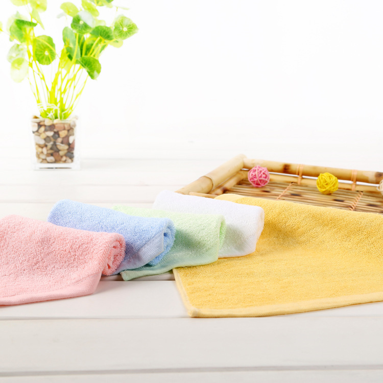 Bamboo fiber small square towel 25*25 baby saliva towel kindergarten children's towel bamboo fiber square towel factory wholesale