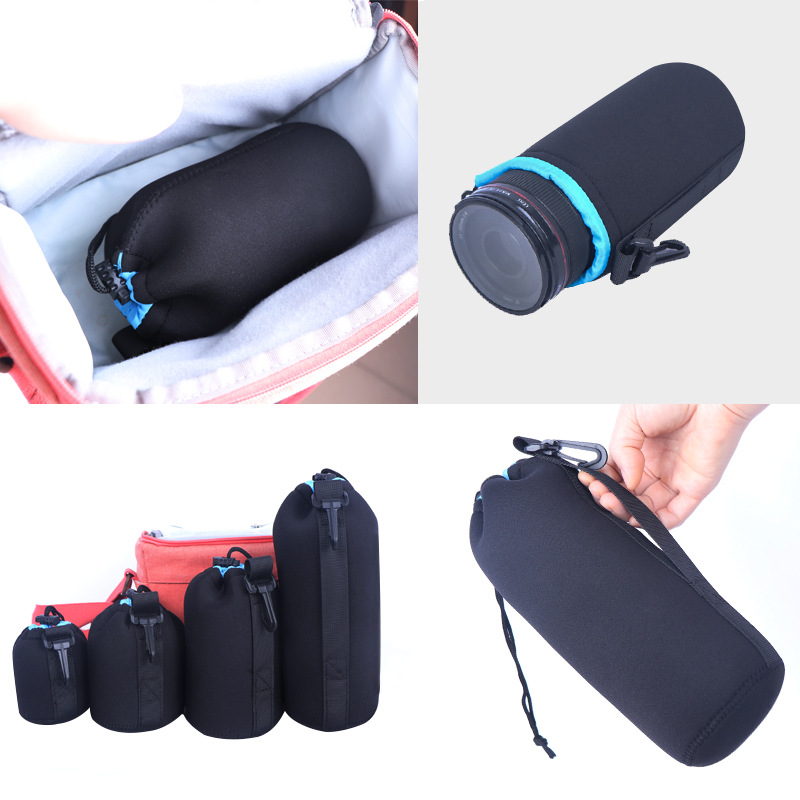Manufacturer Supply Wholesale Velvet Thickened Camera Lens Bag Neoprene Material Lens Bag