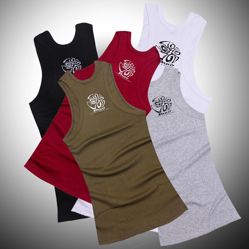 Оптовая продажа мужского жилета из хлопка, молодежный облегающий дышащий летний спортивный фитнес жилет с задней частью для препятствий