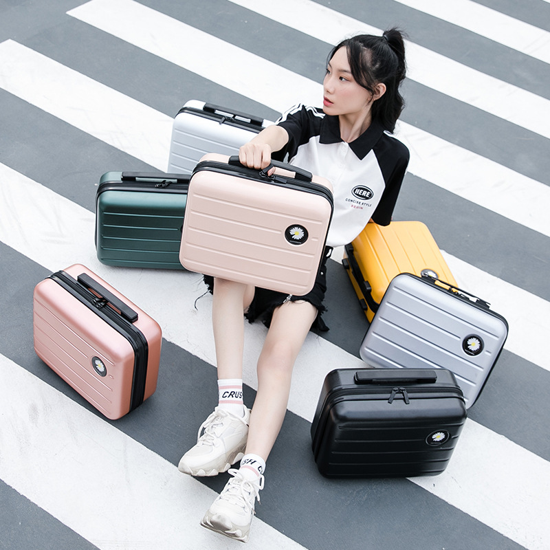 Косметичка портативная корейский стиль маленький багаж женская портативная дорожная сумка 16 дюймов маленькая свежая сумка для умывания
