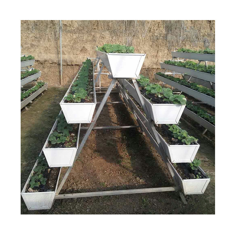 Three-dimensional Strawberry Cultivation Trough Greenhouse pvc Hydroponic Soilless Cultivation Vegetable Full Set of Equipment Stereo Planting Trough Wholesale