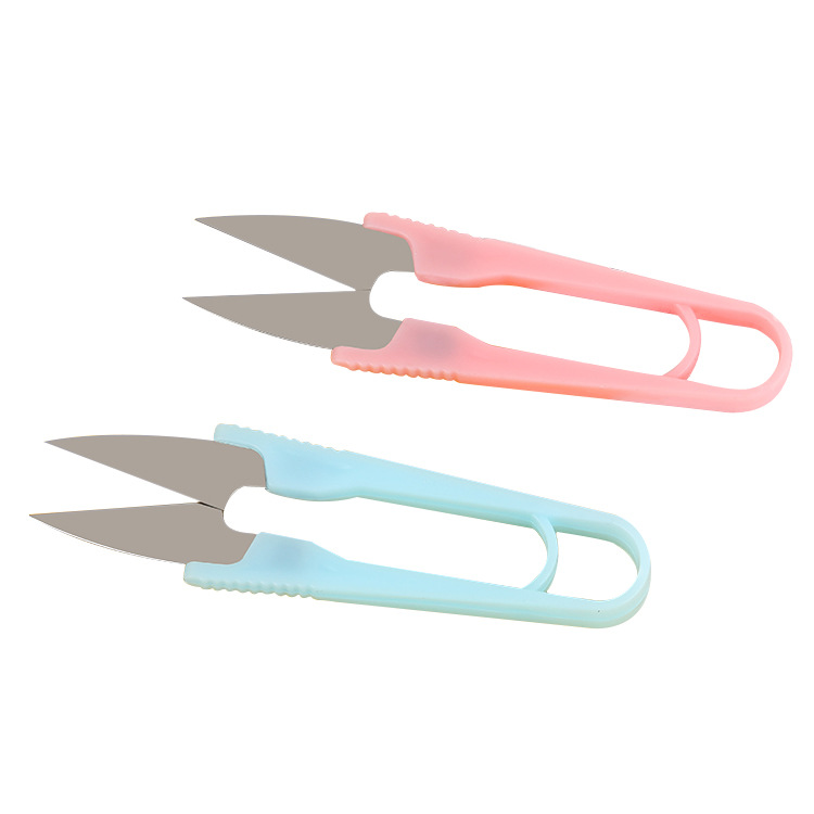 Household Colorfulful U-Shaped Small Scissors Manufacturer Cross-Stitch Spring Yarn Cutter Thread Scissors Individually Packaged Tailor Yarn Scissors