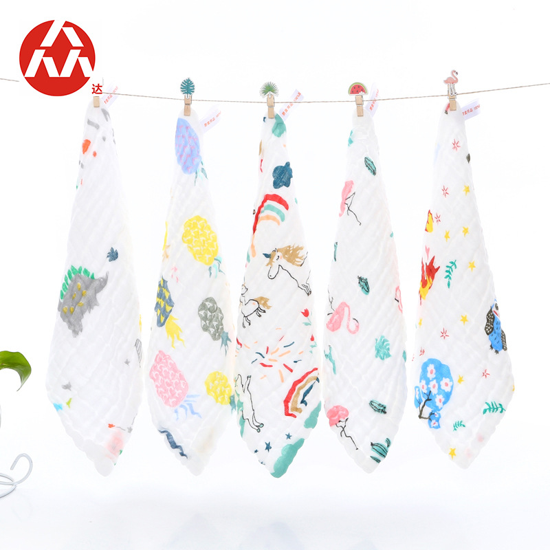 Шестислойное марлевое квадратное полотенце 30*30 см, полотенце для новорожденных, детское полотенце, марлевое полотенце