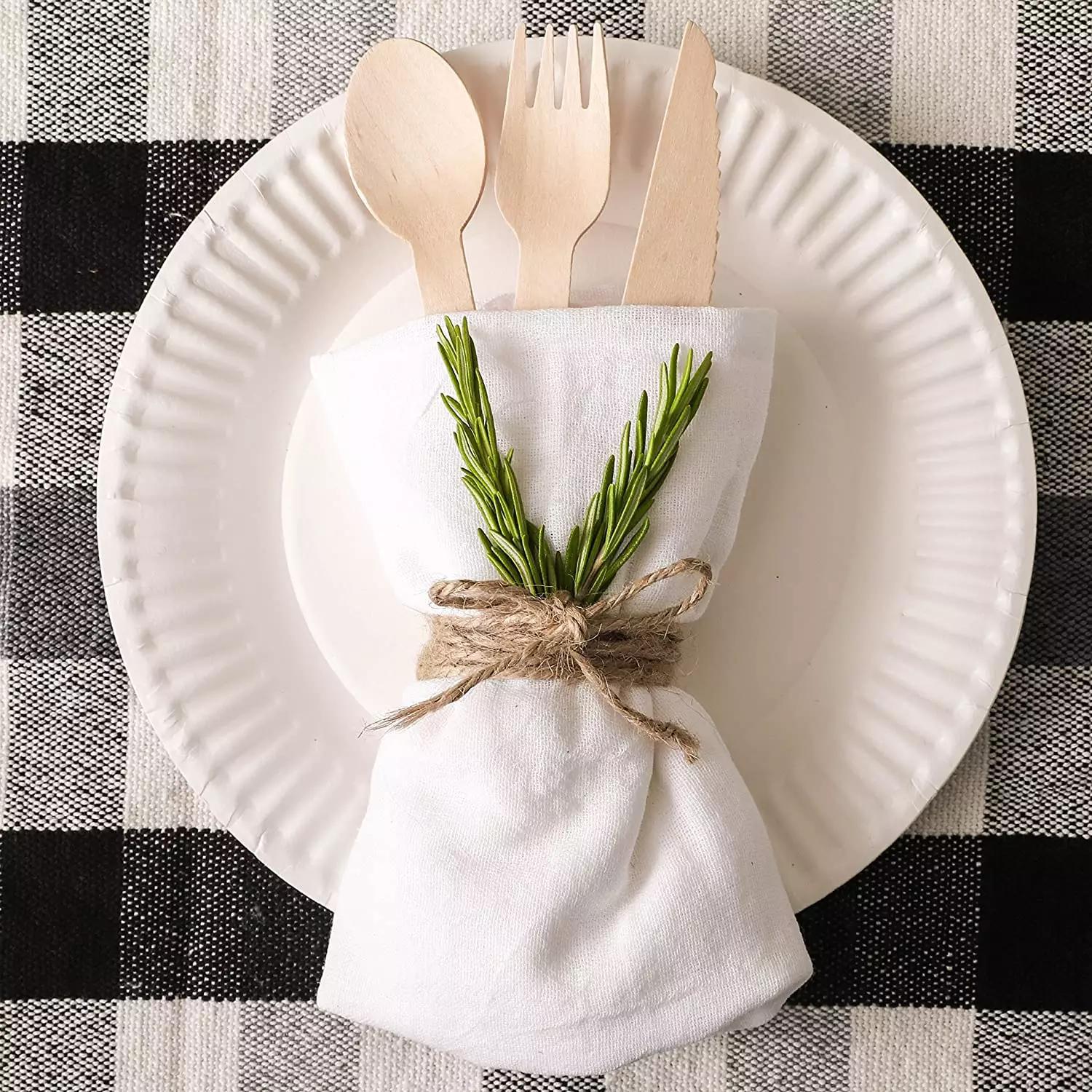 Birch Disposable Wooden Wooden Knife, Fork and Spoon Aviation Tableware Western Dessert Takeaway Set Multi-Specification Can Be Processed