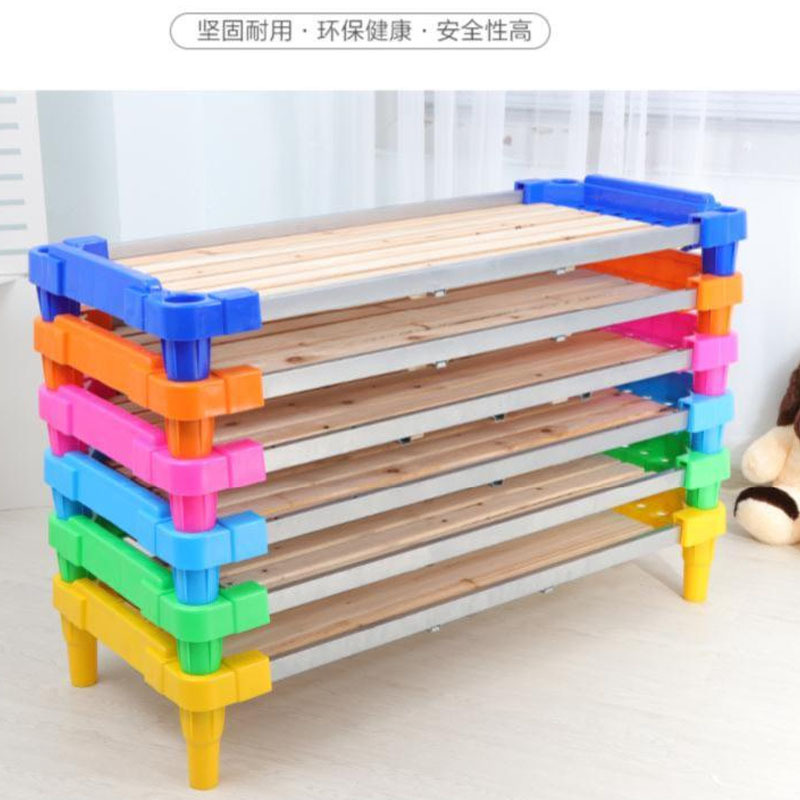 Kindergarten Bed Nap Bed Primary School Students' Bedroom Managed Children's Indoor Wooden Lengthened Simple Bed Stacking Bed Family