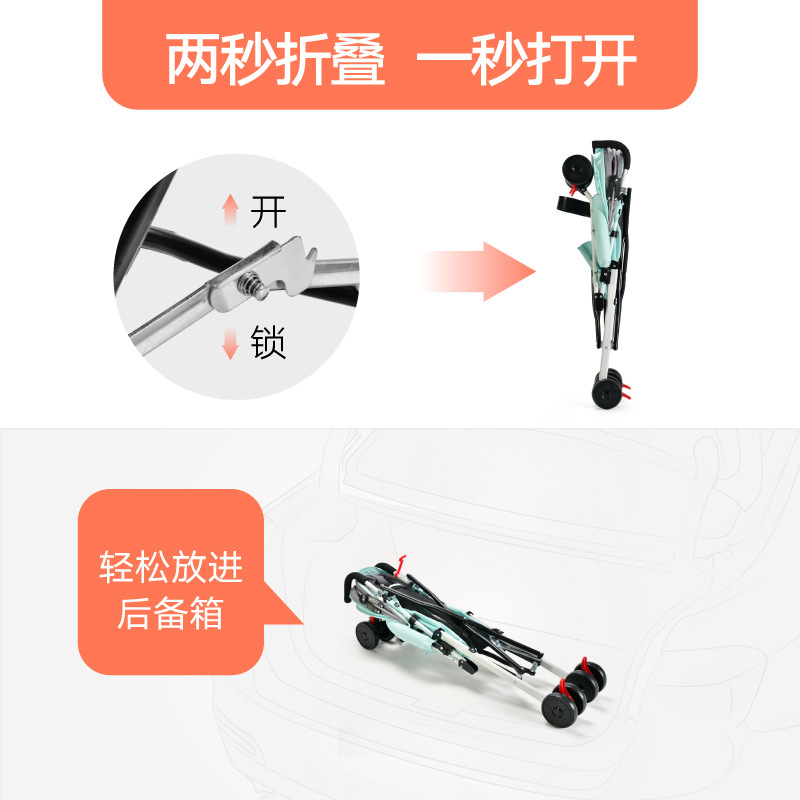 Wholesale Baby Stroller Can Sit and Lie Down, Lightweight Folding Portable Baby Stroller Stroller for Toddlers, Dropshipping