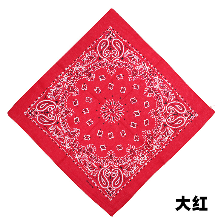 Cotton Square Scarf Double Worm Cashew Flower Turban European and American Outdoor Cycling Hip-Hop Hip-Hop Trendy Deformed Insect Handkerchief