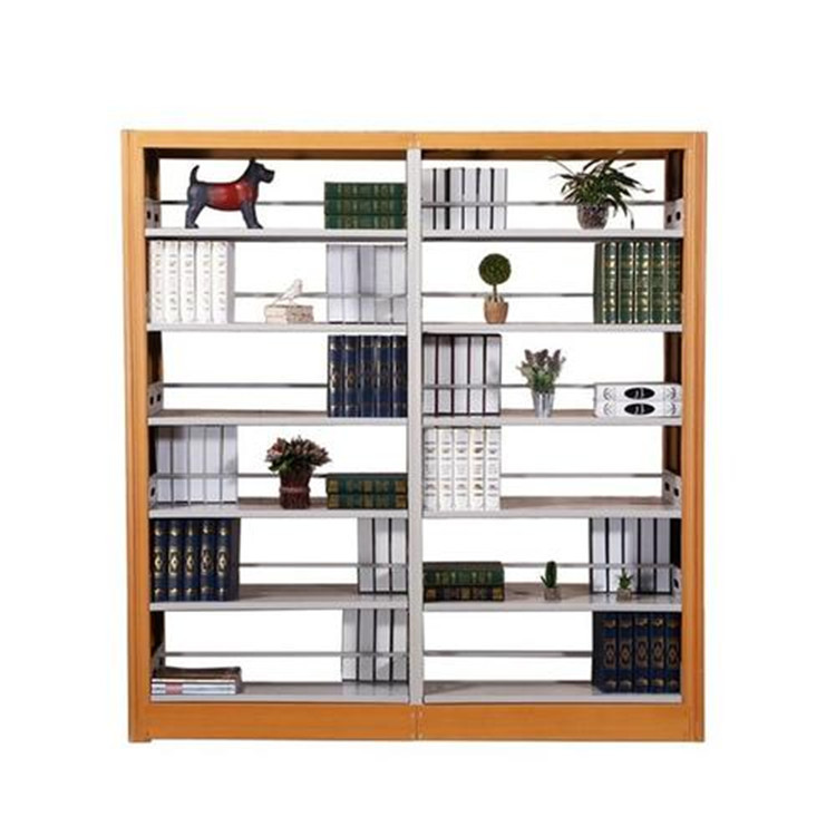 Steel Bookshelf School Library Bookshelf Combination Single and Double-Sided Six-Layer Bookcase Manufacturer