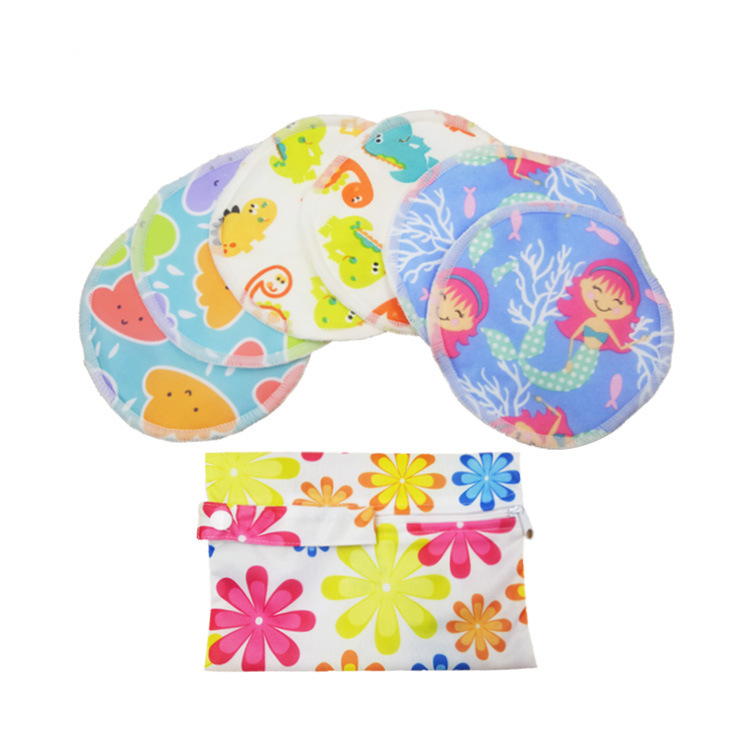 Cross-border three-layer waterproof bamboo fiber anti-overflow mat digital printing washable postpartum mother milk paste manufacturers wholesale