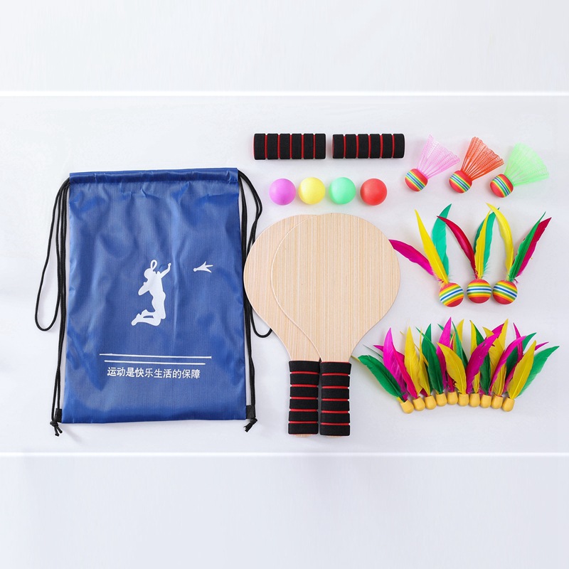 Cricket board badminton racket indoor and outdoor solid wood shuttlecock children adult three hair ball fitness table tennis ball Oak