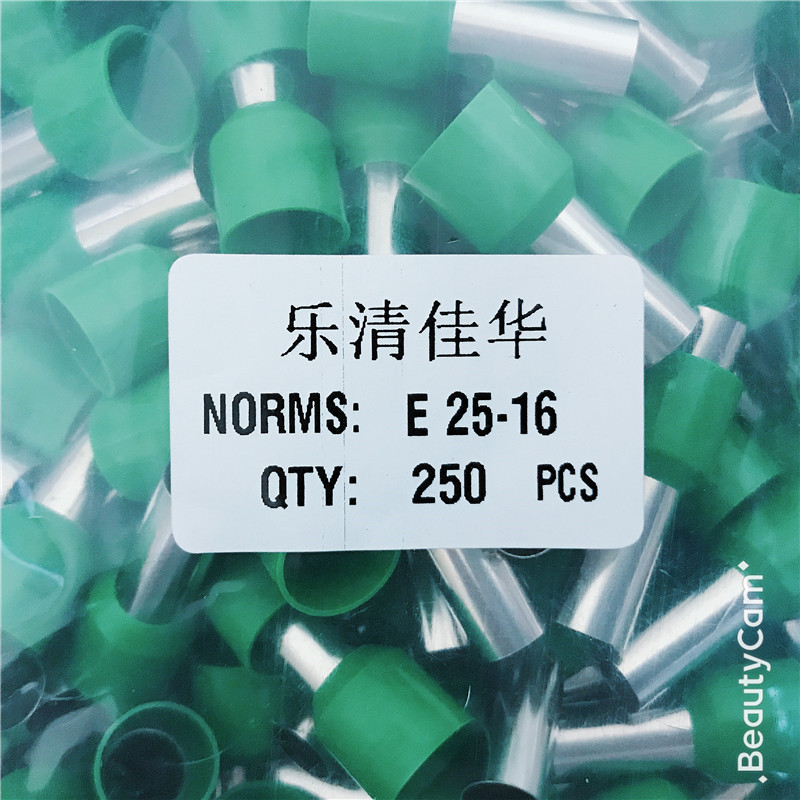 E25-16 Tubular Pre-insulated End Cold Pressed Terminal Block Sleeve Terminal Pin Tubular Terminal Copper