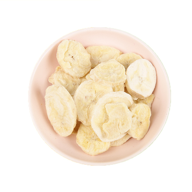 Guoyue factory FD freeze-dried banana slices non-fried dehydrated casual snack crisps crispy soft glutinous wholesale dried banana