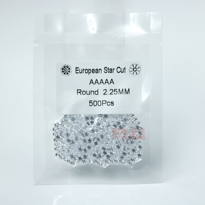 Eight Heart and Eight Arrows White Transparent Small Round 5A high quality Zircon Bare Stone Wax Set Stone Gem with Stone Wholesale