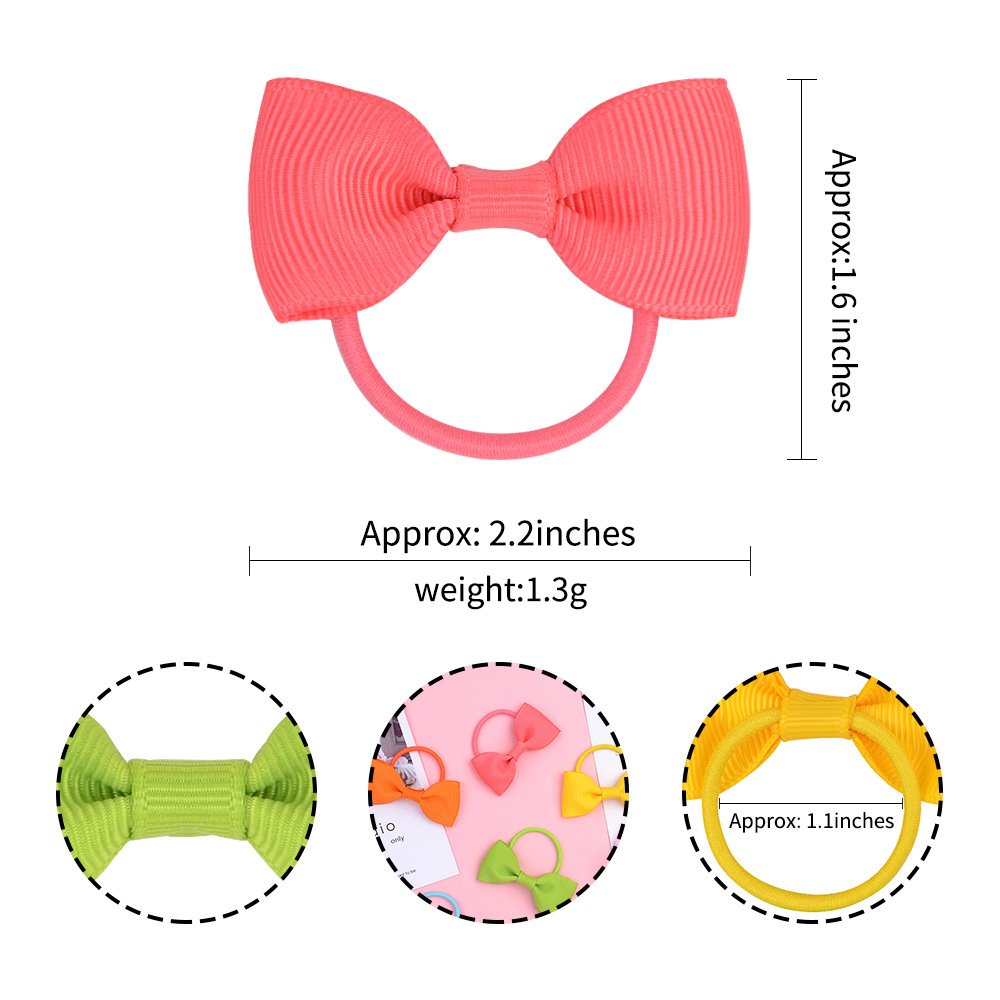 Cross-border New Solid Color Bow Hair Rope Hyun-tasteful Style Girl's Head Rope All-match Hair Ring Leather Tendon Headwear 201