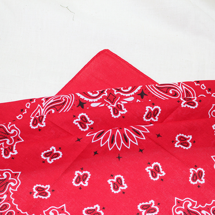 Cotton Square Scarf Double Worm Cashew Flower Turban European and American Outdoor Cycling Hip-Hop Hip-Hop Trendy Deformed Insect Handkerchief