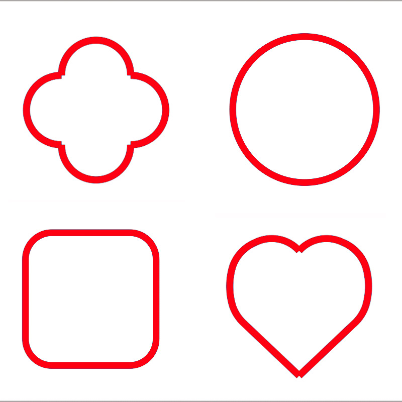 Factory Discount Processing Heart Square Round Flower Four-Leaf Clover DIY Die-Cutting Sample Pattern Die-Cutting Laser Die-Cutting