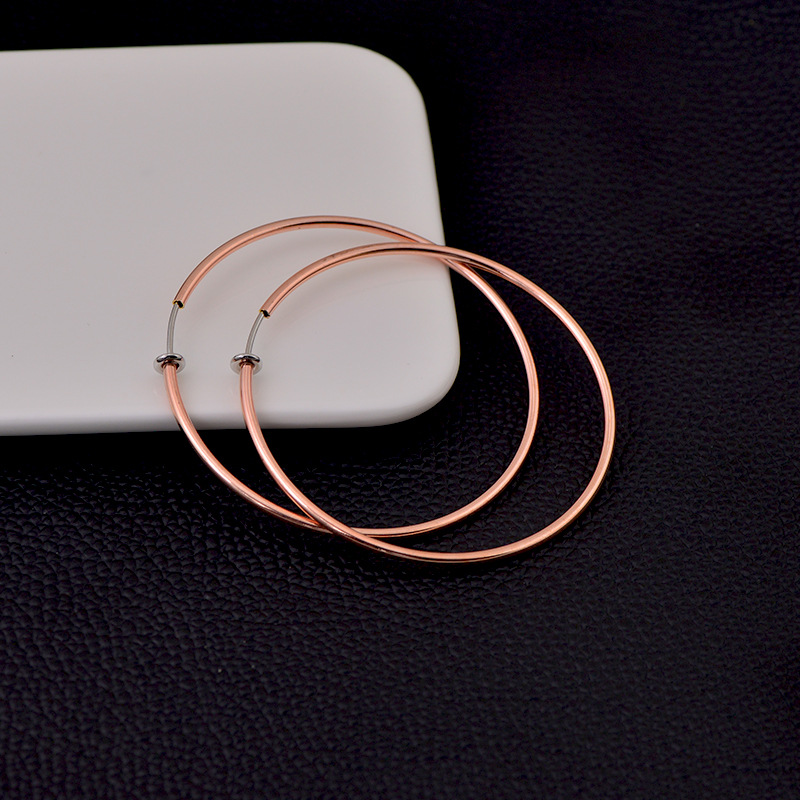 European and American fashion exaggerated big earrings elegant ear ring spring ear clip DIY jewelry ring earless earrings wholesale