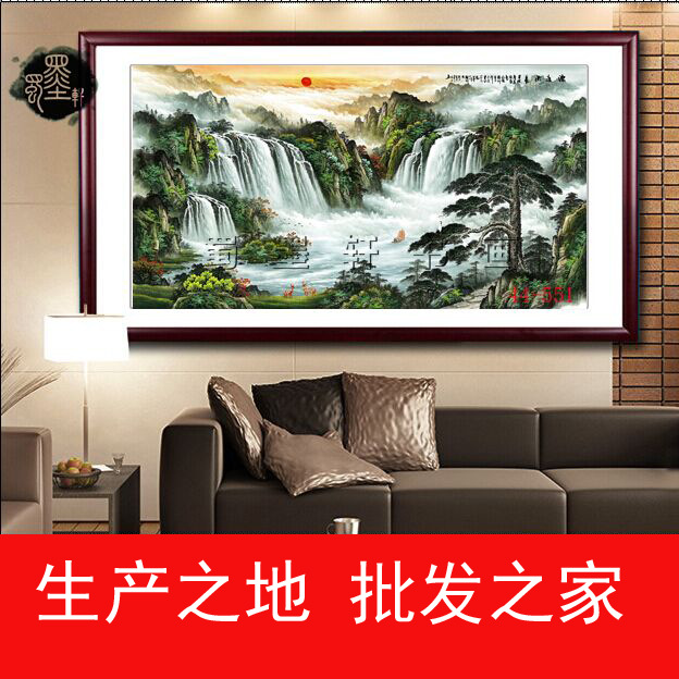 44-551 Китайская живопись, каллиграфия и живопись, водопад, пейзаж, приветственный сосен, изобилие, декор для гостиной, высокое качество, оптовая продажа