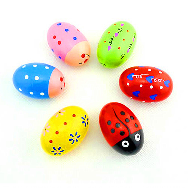Wooden color large sand eggs wooden eggs cartoon hand-painted eggs Easter toys manufacturers wholesale