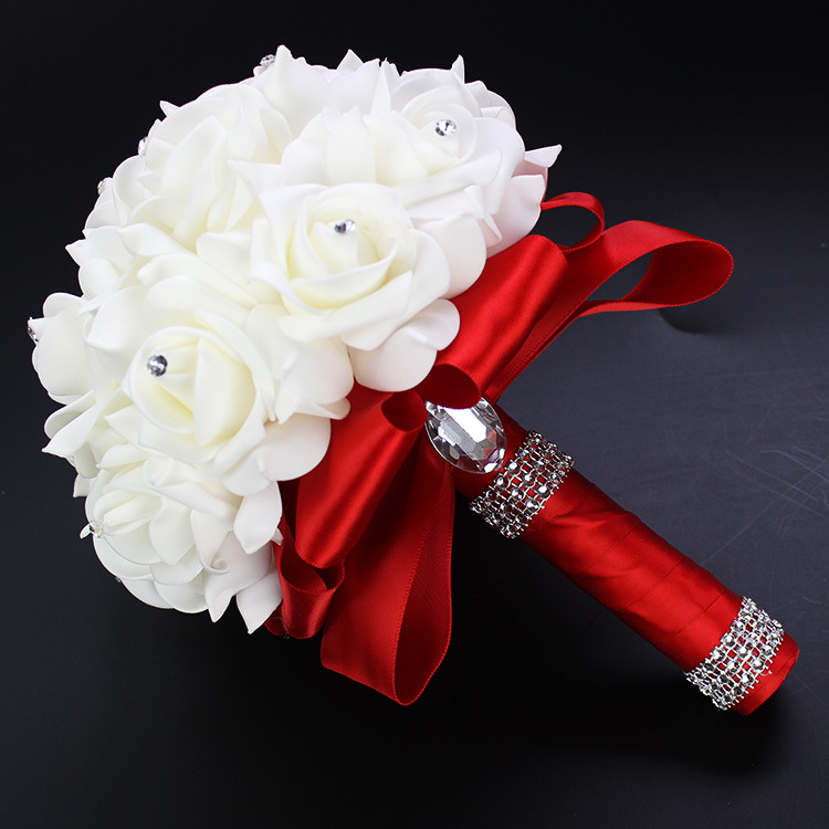 XF09 bridal bouquet wholesale wedding foam simulation bouquet wedding flowers manufacturers in stock cross-border supply