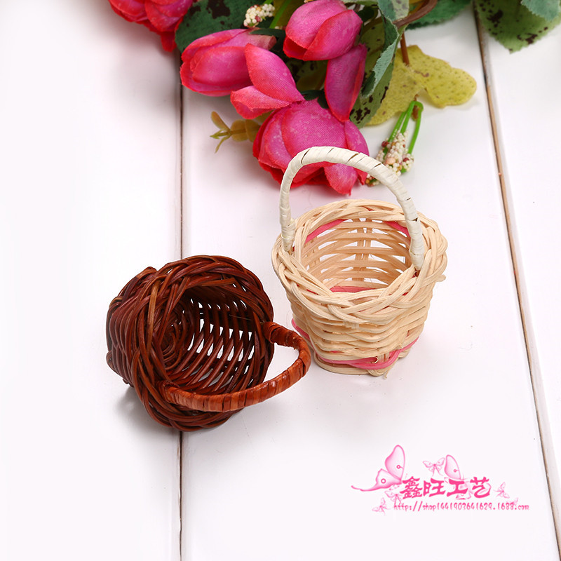 Мини-корзина из ротанга, для декора и фотосессий, оптовая продажа