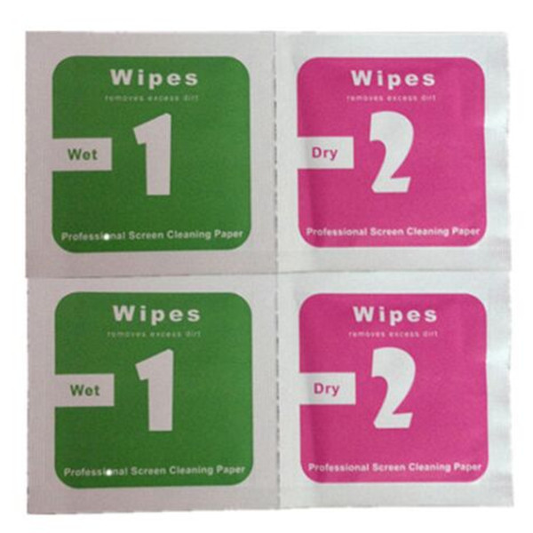 1+2 Dry and Wet Alcohol Bag Mobile Phone Tempered Film Auxiliary Kit Alcohol Cotton Cleaning Set Wipe Cloth
