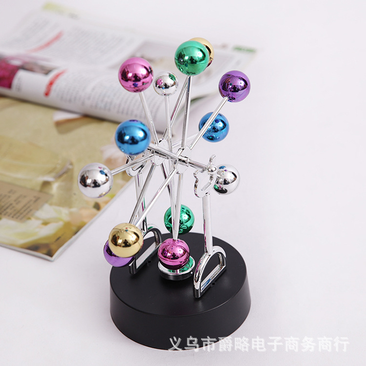 H010 Color Ball Ferris Wheel Eternal Moving Instrument Eternal Celestial Body Model Infinity Swing Machine Home Decoration Magnetic Ornaments