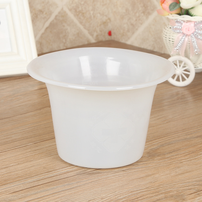 Plastic Spittoon Hospital Household White Small Spittoon Without Lid Multifunctional Handleless Plastic Barrel Capacity 1000ml