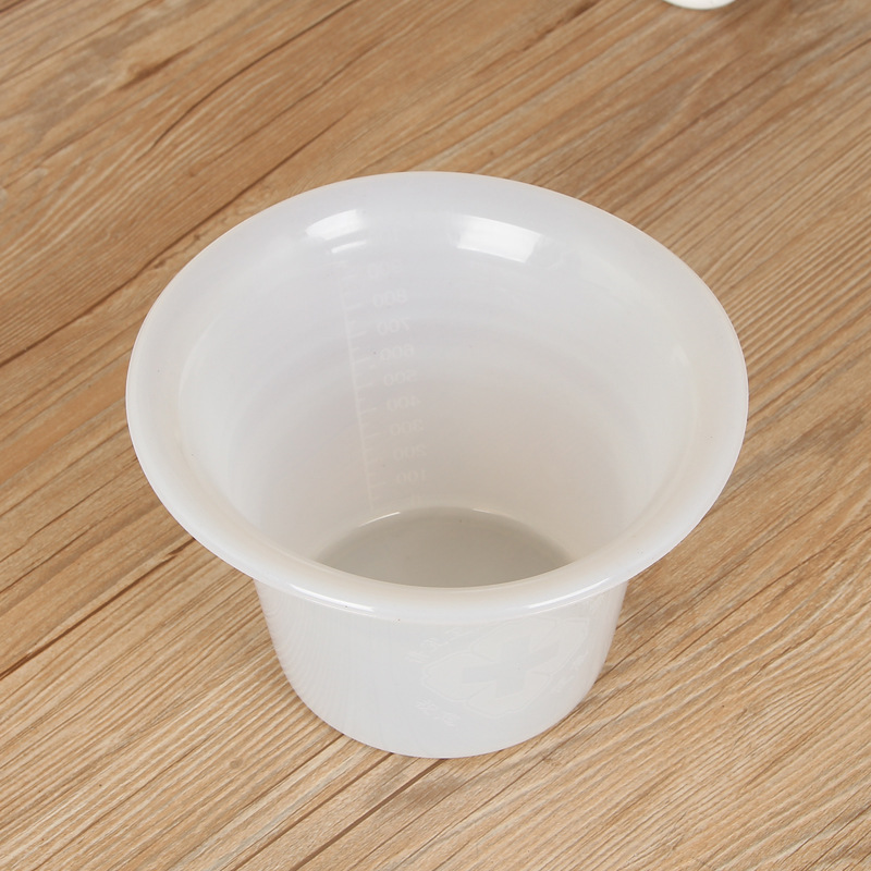 Plastic Spittoon Hospital Household White Small Spittoon Without Lid Multifunctional Handleless Plastic Barrel Capacity 1000ml