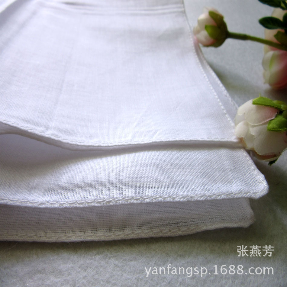 Pure Cotton Tie-Dye Square White Handkerchief 21CM33CM38CM40CM Pure White Square Painting Handmade DIY