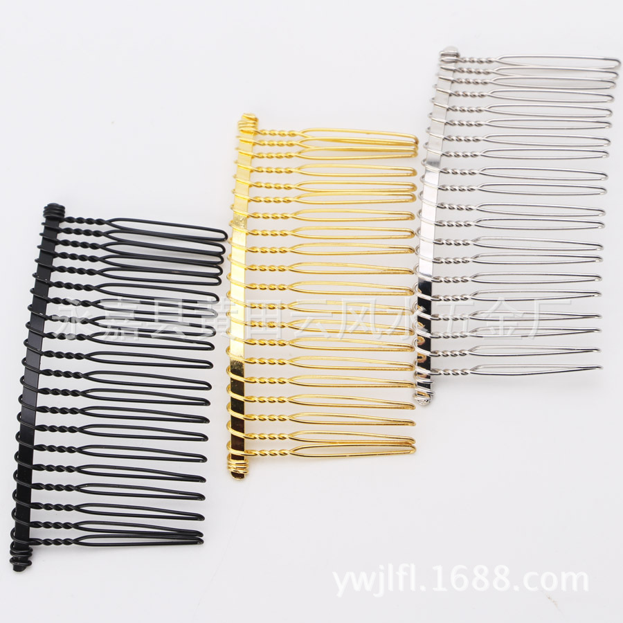 Гребень с 10203040 зубьями Гуандун золотой серебряный черный проволочный гребень аксессуары для волос корона свадебные головные уборы