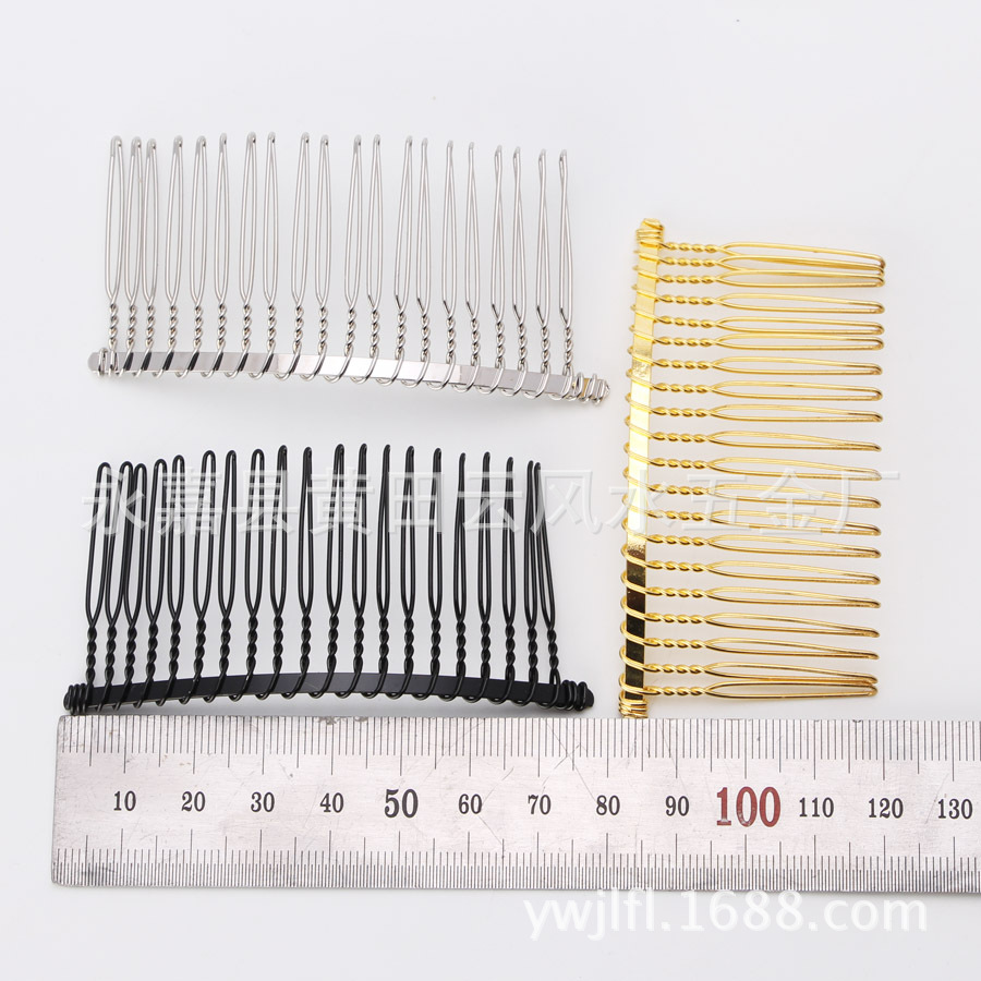 10203040 Teeth Guangdong Gold Silver Black Wire Hairband Comb Hair Accessories Crown Bridal Headwear Hair Comb