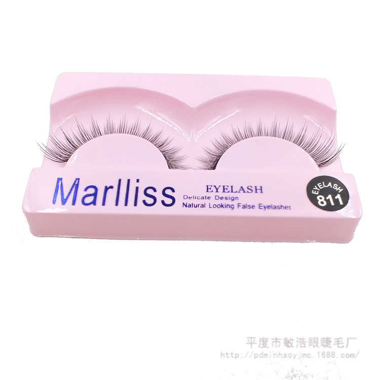Handmade 811 Style False Eyelashes, Elongated and Tapered, a Pair of Wholesale Eyelashes from the Manufacturer, Naturally Dense