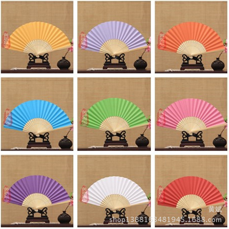 7 дюймовый пустой складной веер для детей, раскраска, бумажный веер, белый, детский сад, креативные DIY материалы